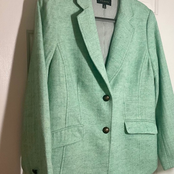 Talbots Wool Blend Blazer - Soft Green - Picture 4 of 15